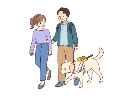 見える人と歩く
(手引き歩行）