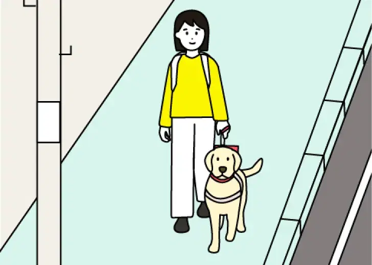 パートナーの排泄、お散歩のイラスト