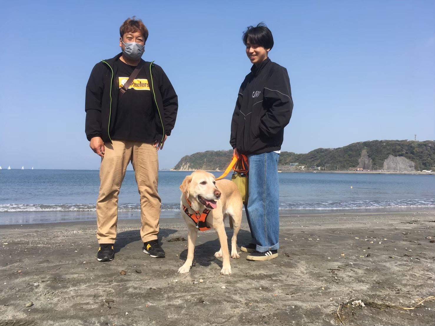 <p>休日は広い公園や河川敷で散歩や大好きなボール遊びをします。写真は以前に行った逗子の海。また訪れるのが楽しみです</p>